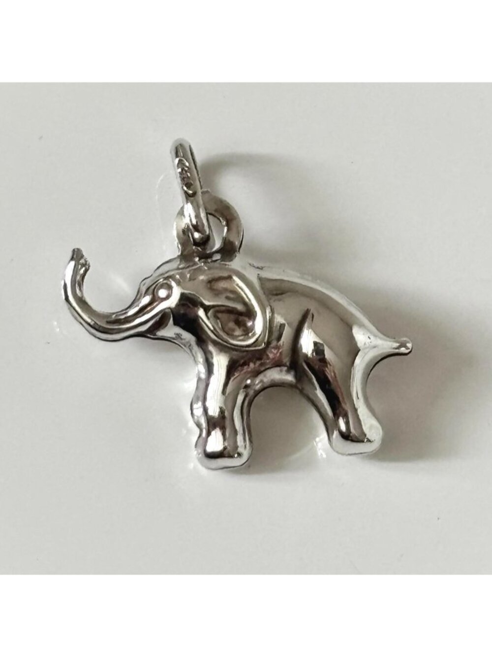 Vintage Italian Puffy Sterling Silver Elephant Good Luck Charm